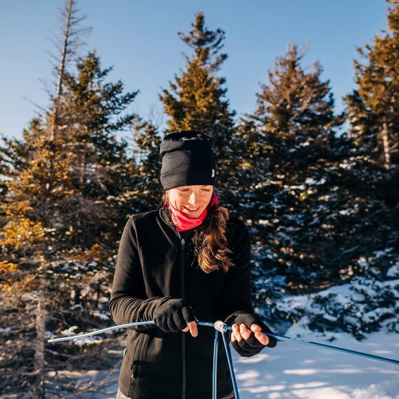 Merino Wool Fingerless Gloves Womens Medium Black Warm Knitted Accessory - Picture 4 of 9